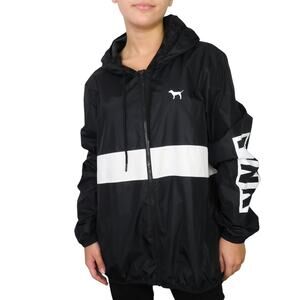 PINK Victoria's Secret Black Windbreaker Jacket XS